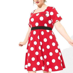 Torrid Plus Size 6 Disney Minnie Mouse Red Polka Dot Cosplay Costume Dress New